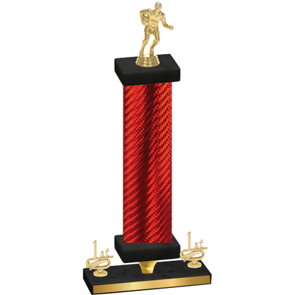 Premium Single Red Carbon Fiber First Place Rugby Trophy