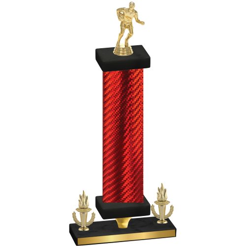 Premium Single Red Carbon Fiber Victory Rugby Trophy