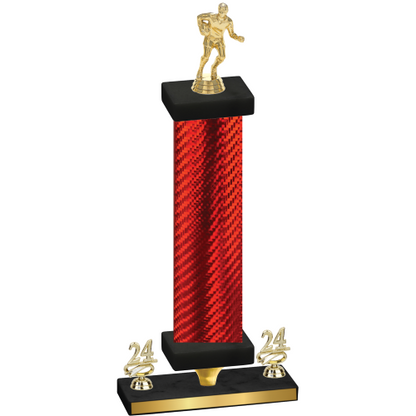 Premium Single Red Carbon Fiber Year Rugby Trophy