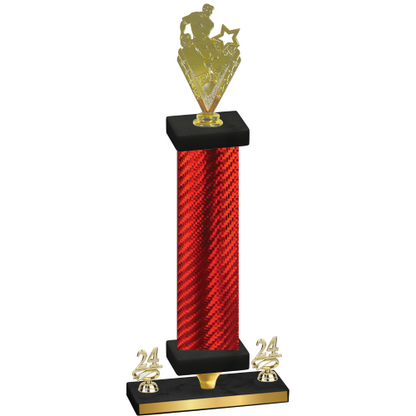 Premium Single Red Carbon Fiber Year Rugby Trophy