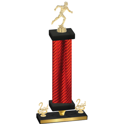 Premium Single Red Carbon Fiber Second Place Running Trophy