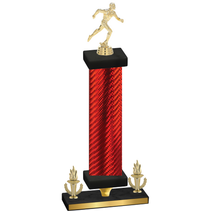 Premium Single Red Carbon Fiber Victory Running Trophy