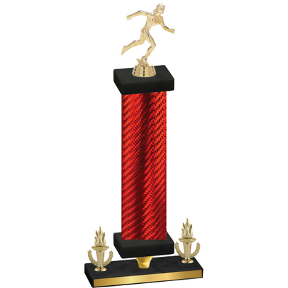 Premium Single Red Carbon Fiber Victory Running Trophy