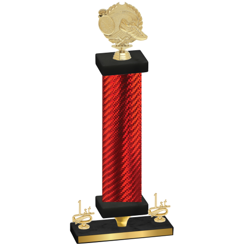 Premium Single Red Carbon Fiber First Place Running Trophy