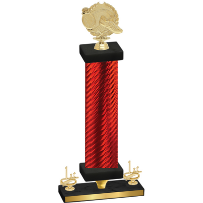 Premium Single Red Carbon Fiber First Place Running Trophy