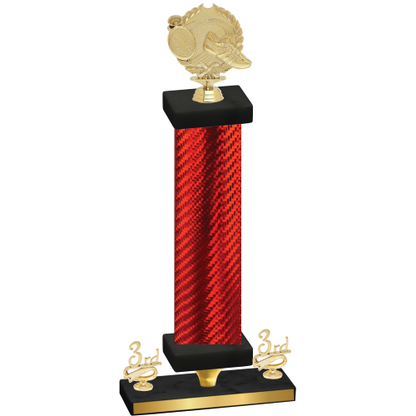 Premium Single Red Carbon Fiber Third Place Running Trophy