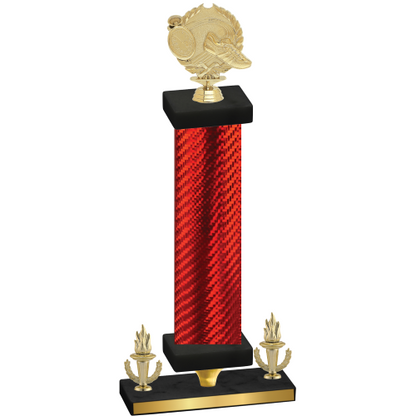 Premium Single Red Carbon Fiber Victory Running Trophy