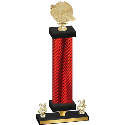 Premium Single Red Carbon Fiber Year Running Trophy