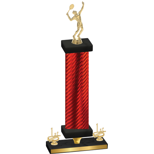 Premium Single Red Carbon Fiber First Place Tennis Trophy