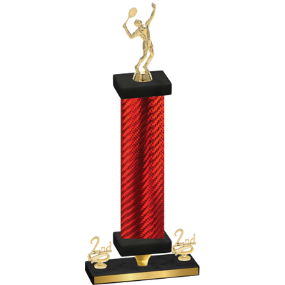 Premium Single Red Carbon Fiber Second Place Tennis Trophy