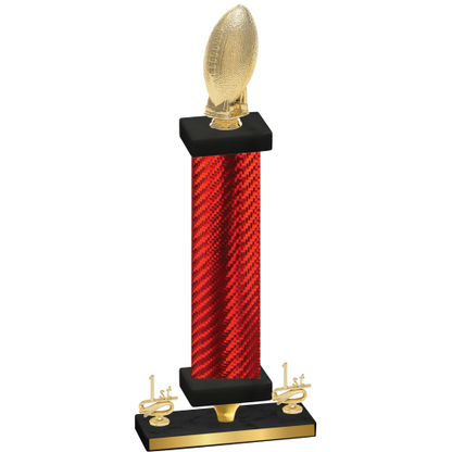 Premium Single Red Carbon Fiber First Place Football Trophy