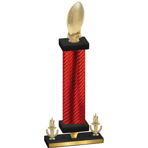 Premium Single Red Carbon Fiber Victory Football Trophy