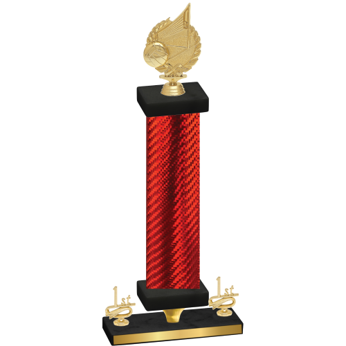 Premium Single Red Carbon Fiber First Place Volleyball Trophy