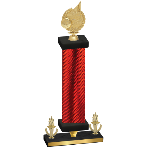 Premium Single Red Carbon Fiber Victory Volleyball Trophy