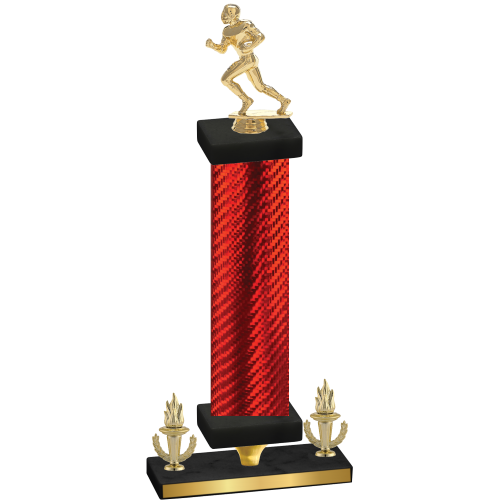 Premium Single Red Carbon Fiber Victory Football Trophy