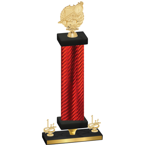 Premium Single Red Carbon Fiber First Place Swimming Trophy