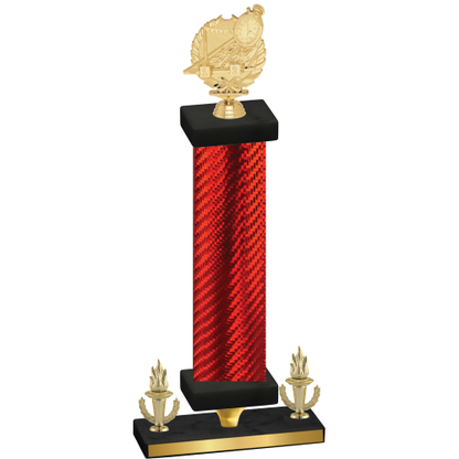 Premium Single Red Carbon Fiber Victory Swimming Trophy