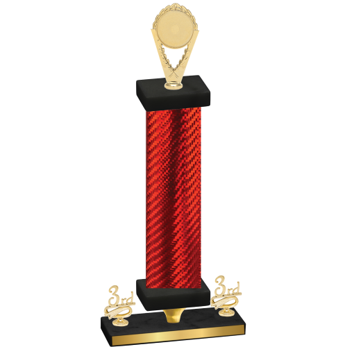 Premium Single Red Carbon Fiber Third Place Insert Trophy