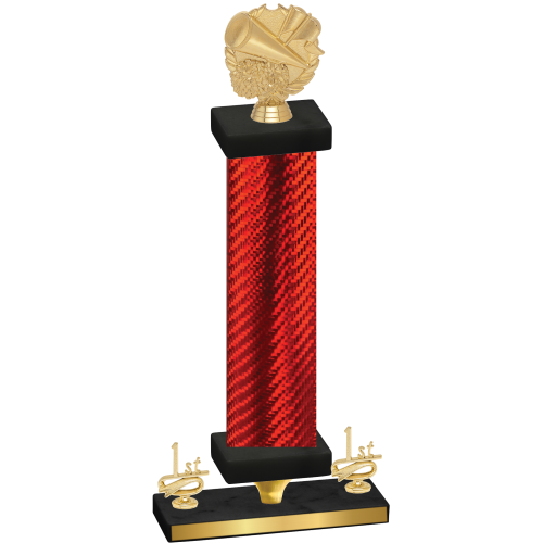 Premium Single Red Carbon Fiber First Place Cheerleading Trophy