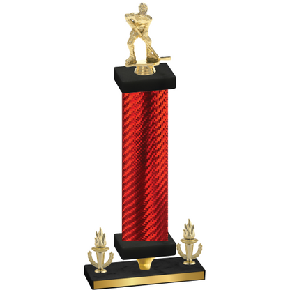 Premium Single Red Carbon Fiber Victory Hockey Trophy