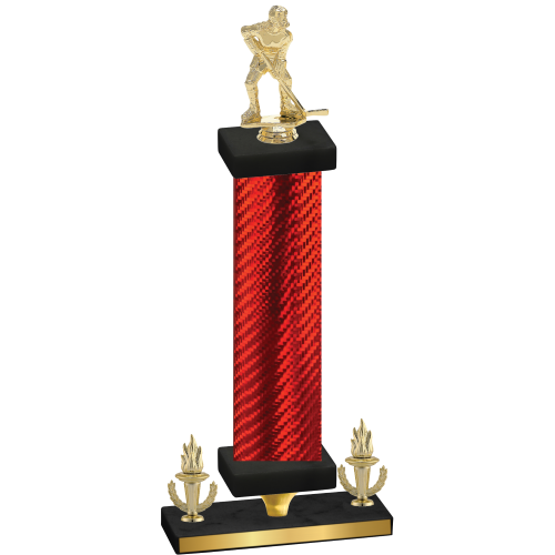 Premium Single Red Carbon Fiber Victory Hockey Trophy