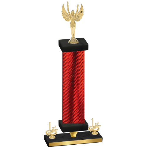 Premium Single Red Carbon Fiber First Place Victory Trophy