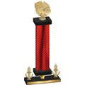 Premium Single Red Carbon Fiber Victory Basketball Trophy
