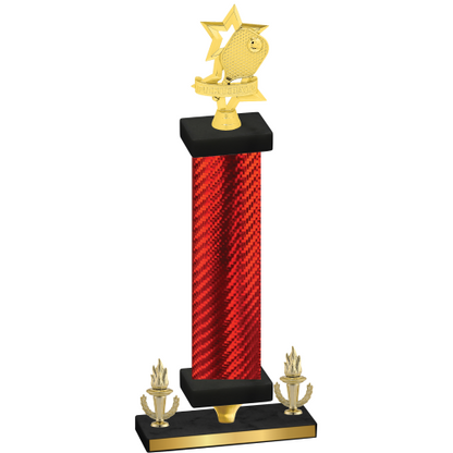 Premium Single Red Carbon Fiber Victory Pickleball Trophy