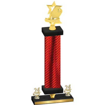 Premium Single Red Carbon Fiber Year Pickleball Trophy