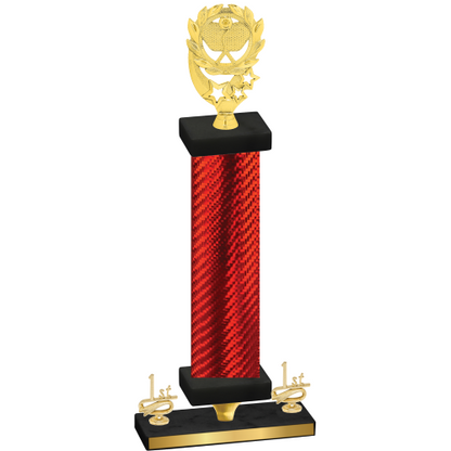 Premium Single Red Carbon Fiber First Place Pickleball Trophy