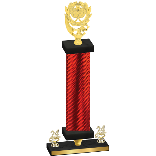 Premium Single Red Carbon Fiber Year Pickleball Trophy