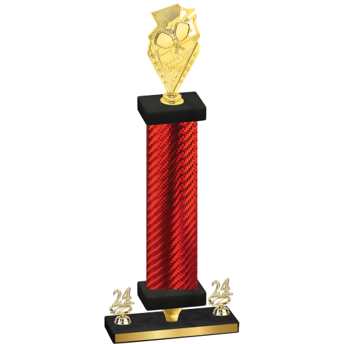 Premium Single Red Carbon Fiber Year Pickleball Trophy