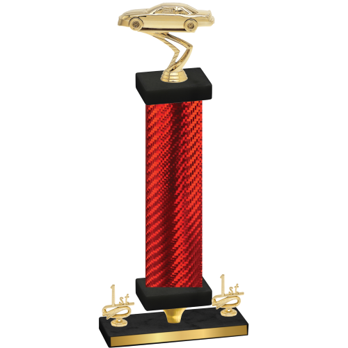 Premium Single Red Carbon Fiber First Place Cars Trophy