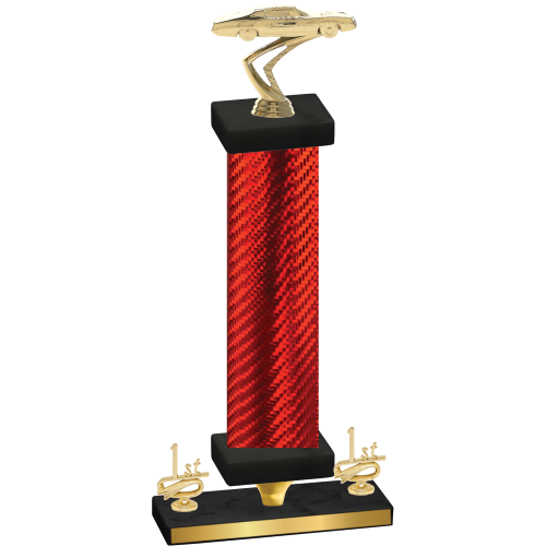 Premium Single Red Carbon Fiber First Place Cars Trophy