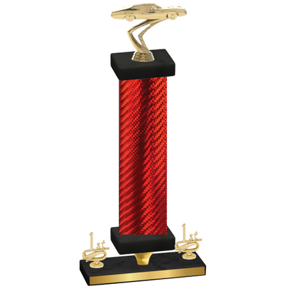 Premium Single Red Carbon Fiber First Place Cars Trophy