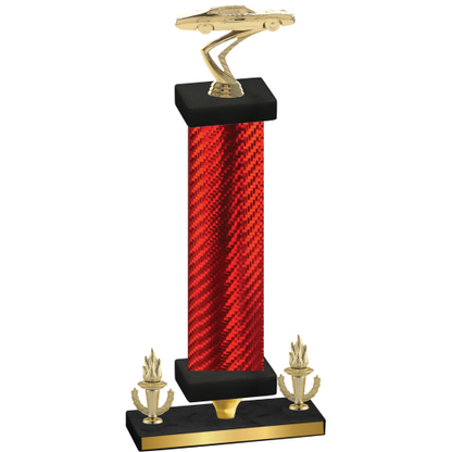 Premium Single Red Carbon Fiber Victory Cars Trophy