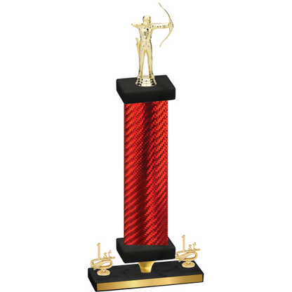 Premium Single Red Carbon Fiber First Place Archery Trophy