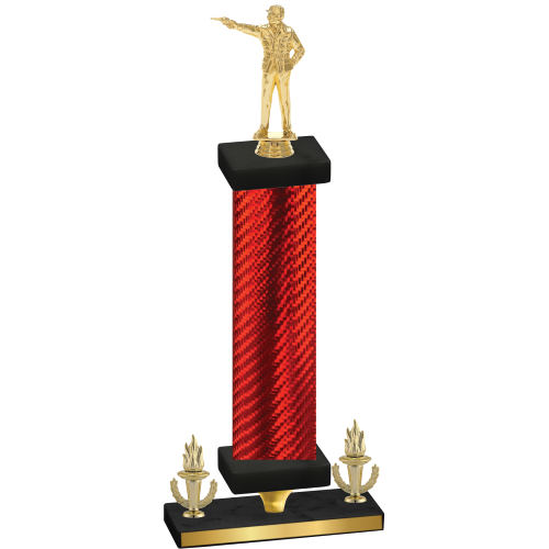 Premium Single Red Carbon Fiber Victory Shooter Trophy