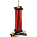 Premium Single Red Carbon Fiber First Place Chess Trophy
