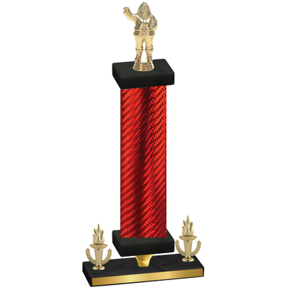 Premium Single Red Carbon Fiber Victory Holiday Trophy