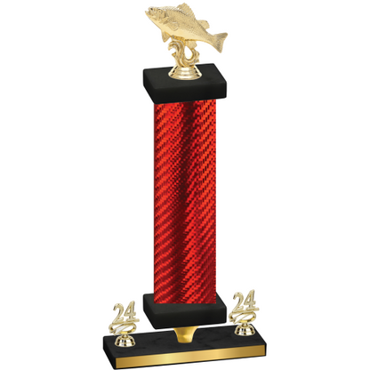 Premium Single Red Carbon Fiber Year Fishing Trophy