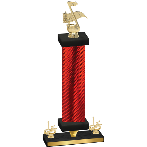 Premium Single Red Carbon Fiber First Place Music Trophy