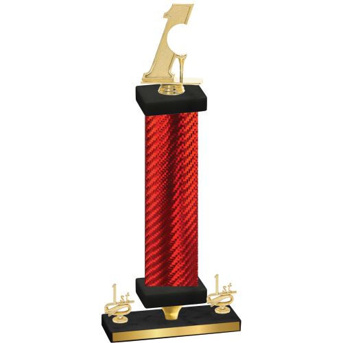 Premium Single Red Carbon Fiber First Place Golf Trophy