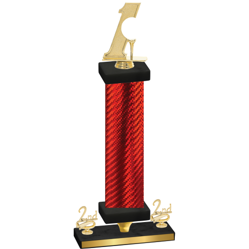 Premium Single Red Carbon Fiber Second Place Golf Trophy