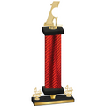 Premium Single Red Carbon Fiber Fourth Place Golf Trophy