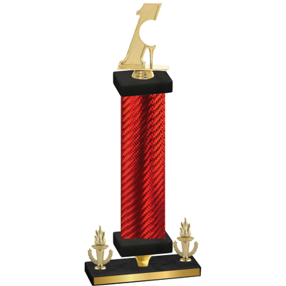 Premium Single Red Carbon Fiber Victory Golf Trophy