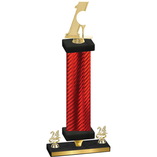 Premium Single Red Carbon Fiber Year Golf Trophy