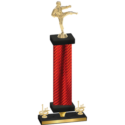 Premium Single Red Carbon Fiber First Place Karate Trophy