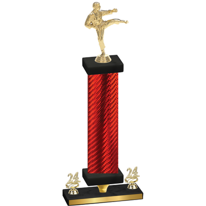 Premium Single Red Carbon Fiber Year Karate Trophy