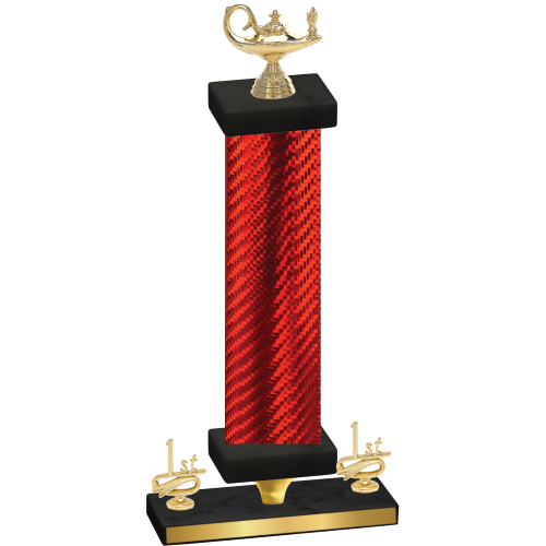 Premium Single Red Carbon Fiber First Place Academics Trophy